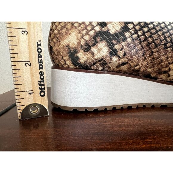 Aldo Lovirede Oxford Shoe Platform Sz 7 Snakeskin Brown Tan Lace-Up - Picture 8 of 10